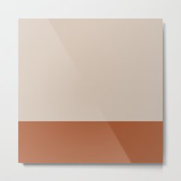 Minimalist Solid Color Block 1 in Putty and Clay Metal Print