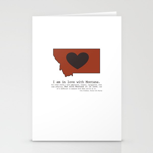 "I am in love with Montana" - burnt orange Stationery Cards