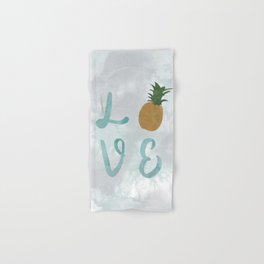 Pineapple Love Sign Watercolor Hand & Bath Towel