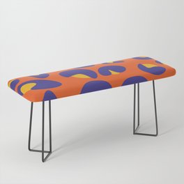 Abstract Seamless Leopard Print Pattern - Dark Slate Blue and Halloween Orange Bench