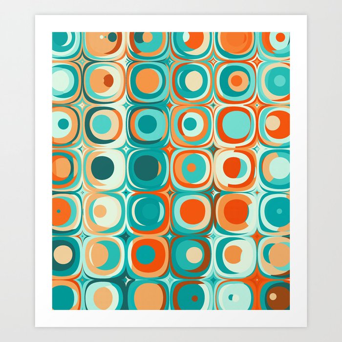 Orange and Turquoise Dots Kunstdrucke Orange and Turquoise Dots Kunstdrucke