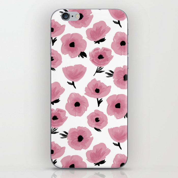 Abstract Poppies in Mauve Tones iPhone Skin