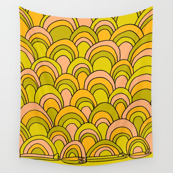 Surfboard Quiver 70s Wallpaper Dreams Wall Tapestry By Surfybirdy Society6