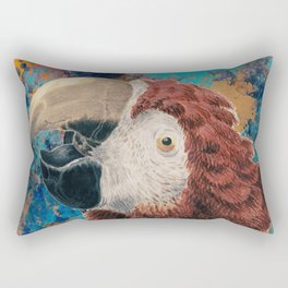 Exotic Bird and Geisha Digital Vintage Pop Collage Art  Rectangular Pillow
