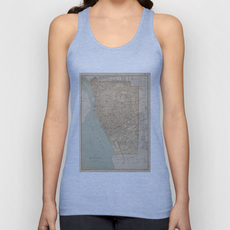 Vintage Map Of Buffalo Ny 1895 Unisex Tank Top By Bravuramedia
