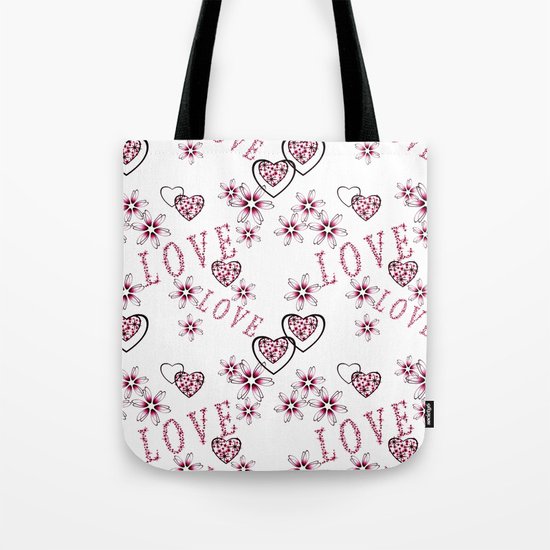 Openwork pattern with hearts. Tote Bag