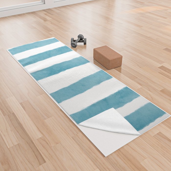 Watercolor Vertical Lines With White 49 Yoga Towel