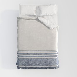 FRENCH LINEN CHAMBRAY TASSEL Duvet Cover | Curated, Linen, French, Texture, Stripe, Digital, Pattern, Drawing, Weave, Tassel 