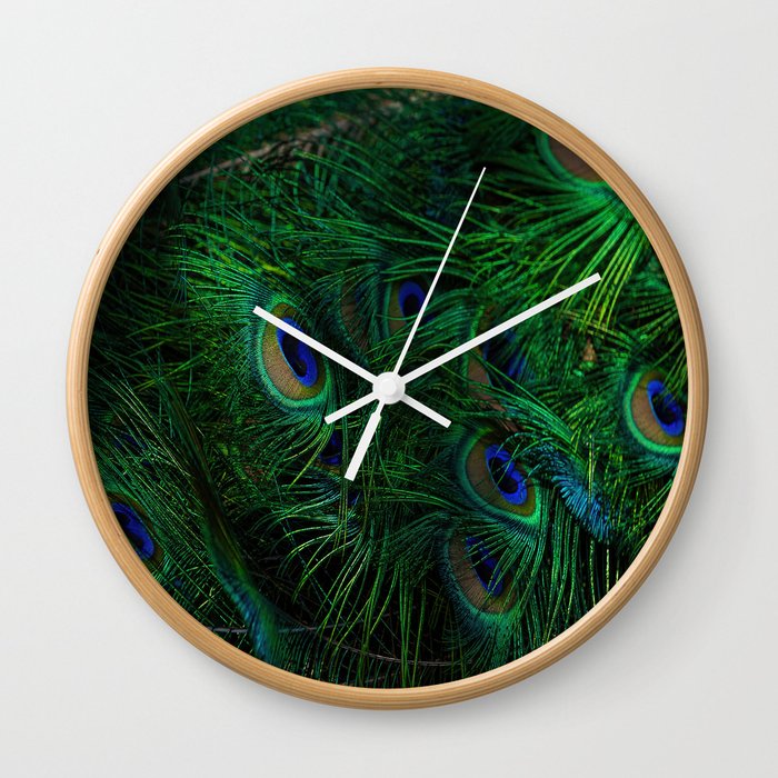 peacock feathers Wall Clock