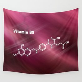 Vitamin B9, folic acid, Structural chemical formula Wall Tapestry