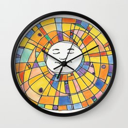 Morning Light through the Stained Glass Sun Wall Clock