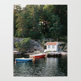 Boats in Stockholm Archipelago Poster