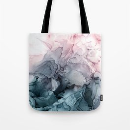 Blush and Payne's Grey Flowing Abstract Painting Tote Bag
