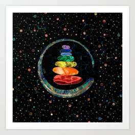 Chakras Zen Stones and Enso circle Art Print