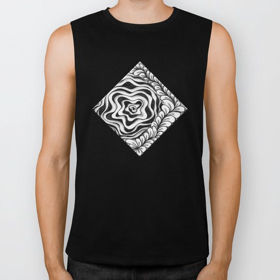 Doodled Rose & Vine Biker Tank