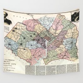  Washington City and surrounding country - 1891 vintage pictorial map  Wall Tapestry