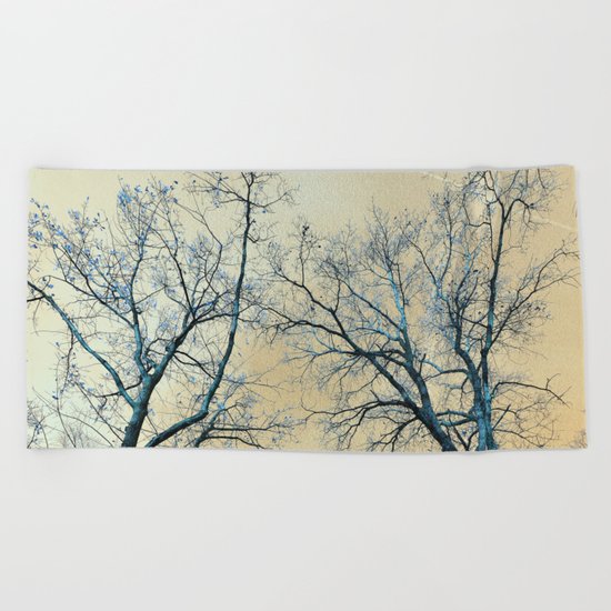 Trees nature infrared landscape Beach Towel