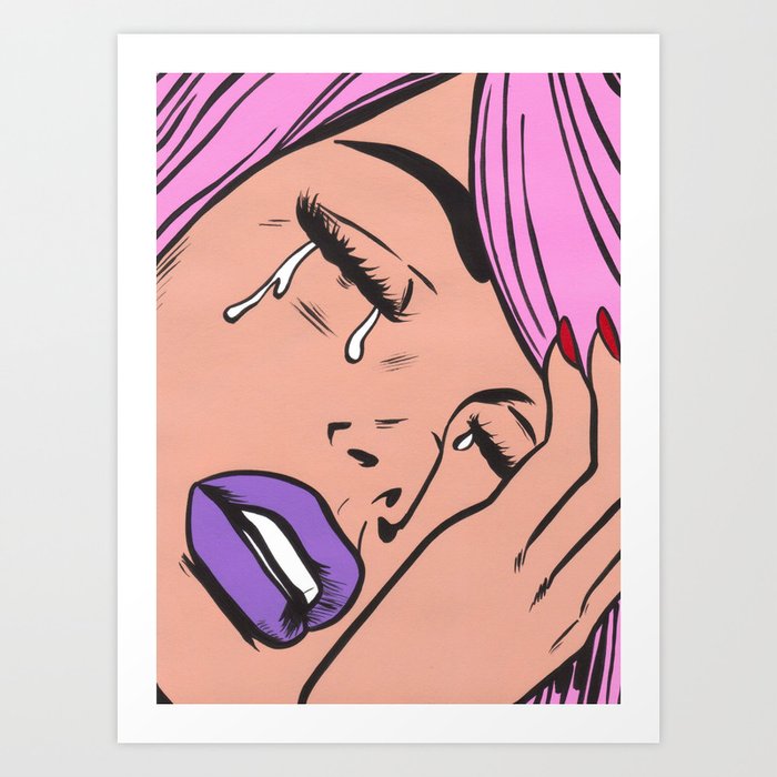 Pastel Sad Girl Art Print