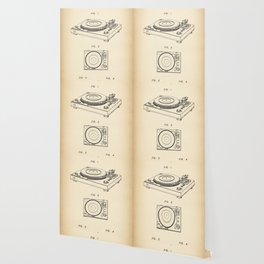 Turntable vintage patent Wallpaper