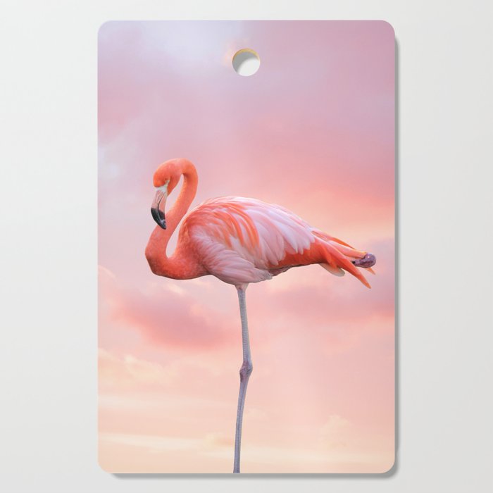 Pink Flamingo Sunset Cutting Board