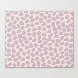 Ink Spot Pattern in Light Lavender Lilac Purple and Cream Canvas Print