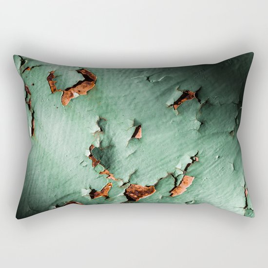 Cool turquoise brown rusty metal Rectangular Pillow