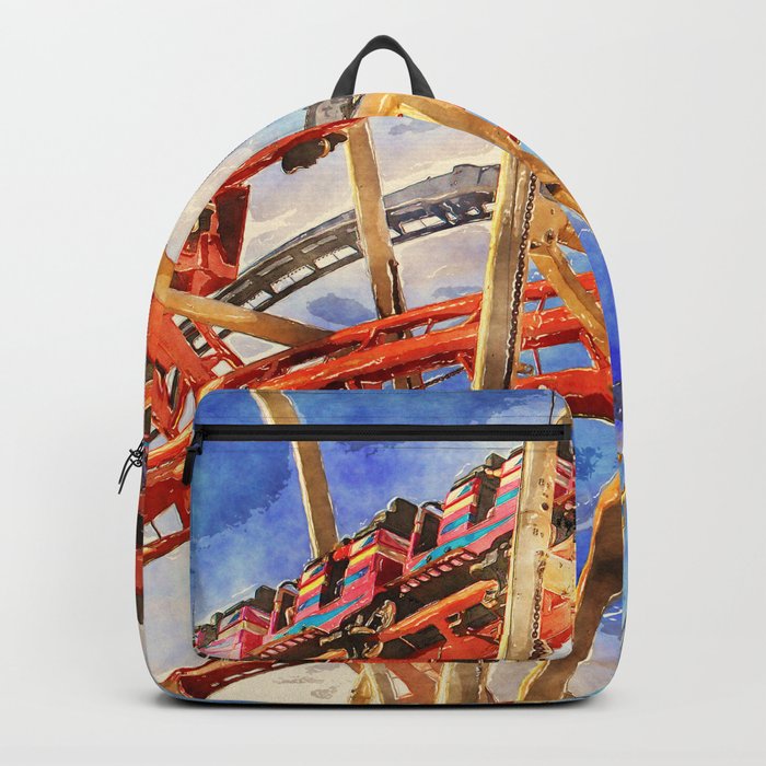 Fun on the roller coaster, close up Backpack
