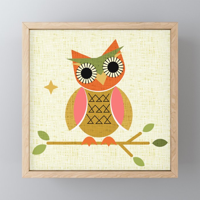 Vintage Kitsch Owls ©studioxtine Framed Mini Art Print