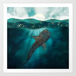 Metallic Whale Shark Art Print