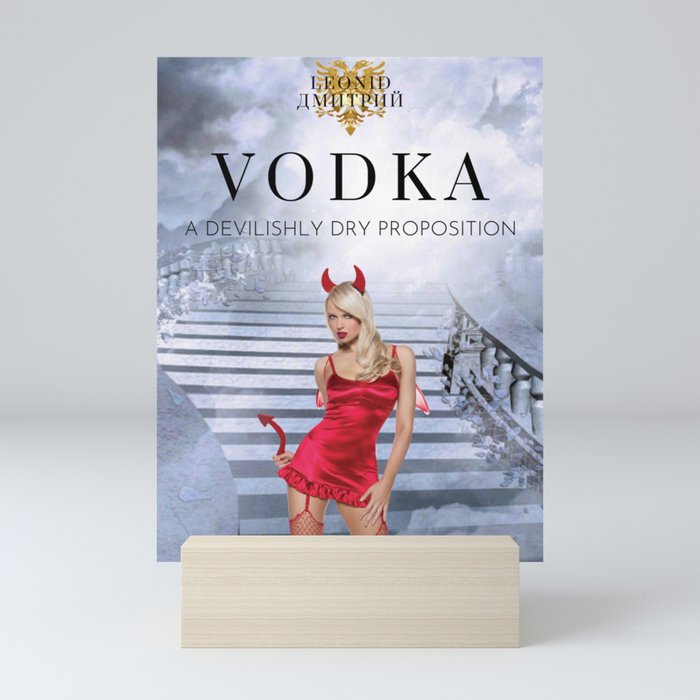 Vodka Martini, A devilishly dry proposition Vintage Pitchfork - Female Devil Advertisement Poster Mini Art Print