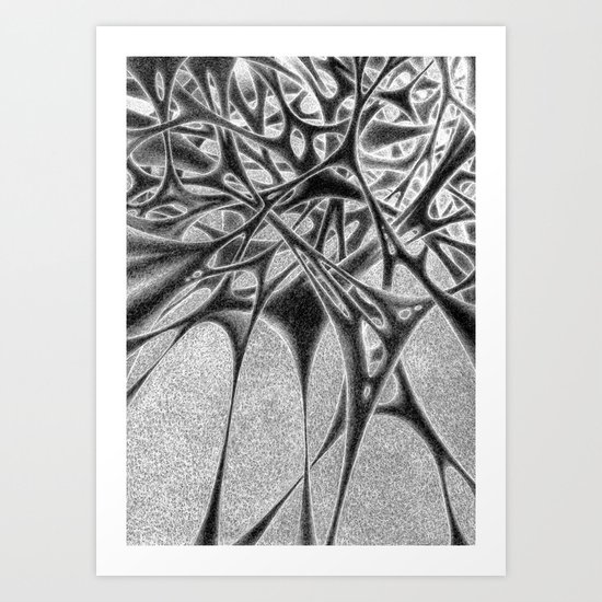 Panic with White Scribbles Art Print