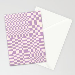 Chequerboard Pattern - Purple Stationery Card