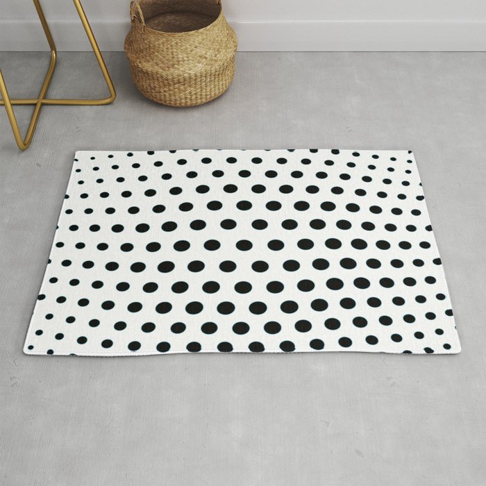 Black and White Polka Dots Rug