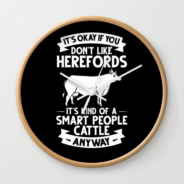 Hereford Cow Cattle Bull Beef Farm Wall Clock