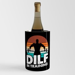 DILF In Training Funny Vintage Wine Chiller