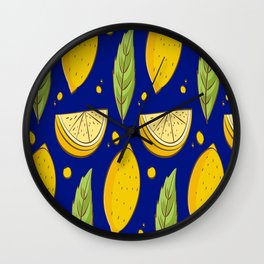 Summer Fruit Pattern Lemon Juice Summer Gift Wall Clock | Summerpattern, Citrus, Lemonjuice, Painting, Lemons, Fruit, Lemon, Summer 