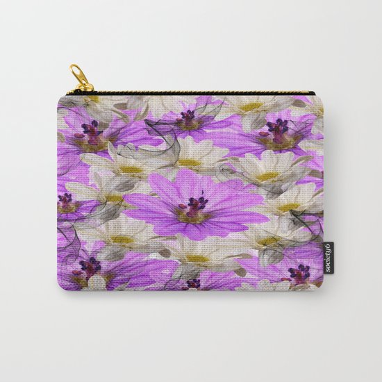 Floral Circle Abstract Carry-All Pouch