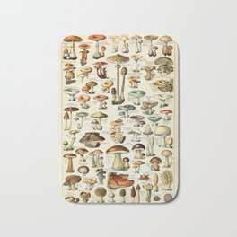 Vintage Mushroom & Fungi Chart by Adolphe Millot Bath Mat