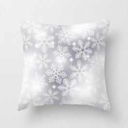 Snowflakes and lights  Throw Pillow