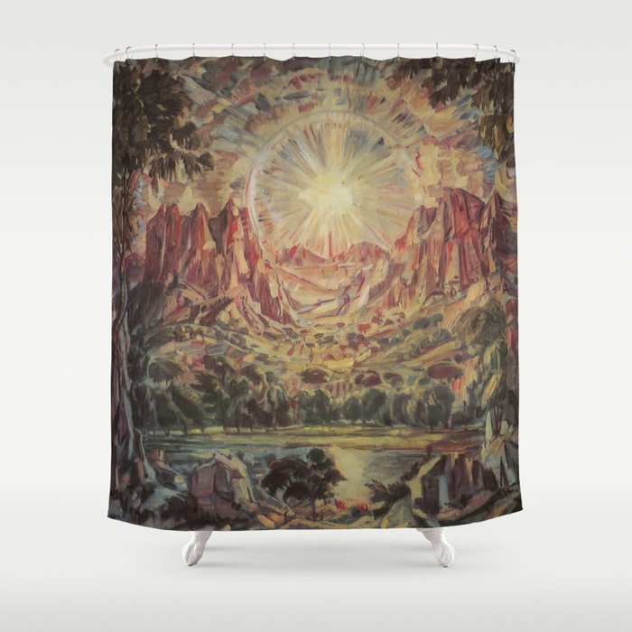 Mountain landscape Konstantin Bogaevsky  Shower Curtain