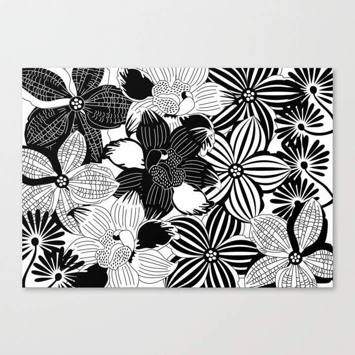 Flowers black & white serie 2 Canvas Print