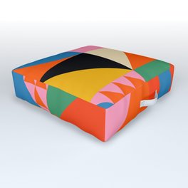Geometric abstraction in colorful shapes   Outdoor Floor Cushion