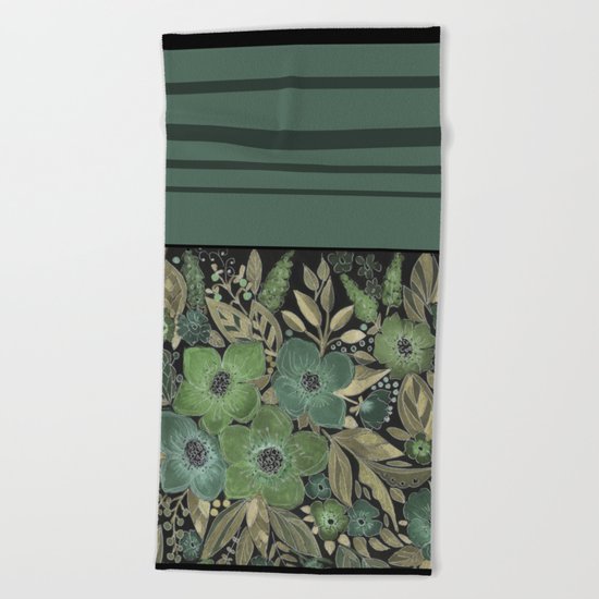Watercolor . Night . Beach Towel