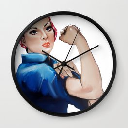 Rosie The Riveter Feminist Feminism Wall Clock