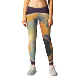 Planet Earth Vintage art. Leggings