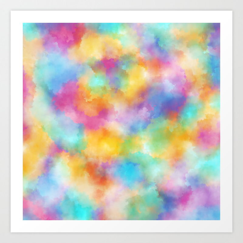 Watercolor Rainbow Abstract Art Art Print By Starflyer Society6
