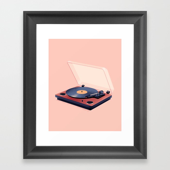 Music in History - Record Player Framed Art Print