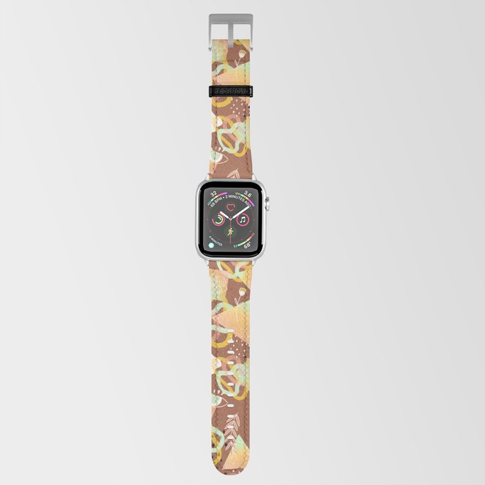 Rainbow Prism Candy Abstract Pattern Brown  Apple Watch Band