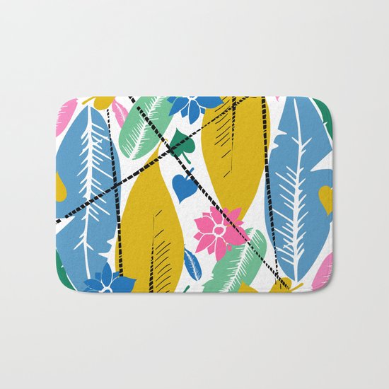Feathers and leafs Bath Mat