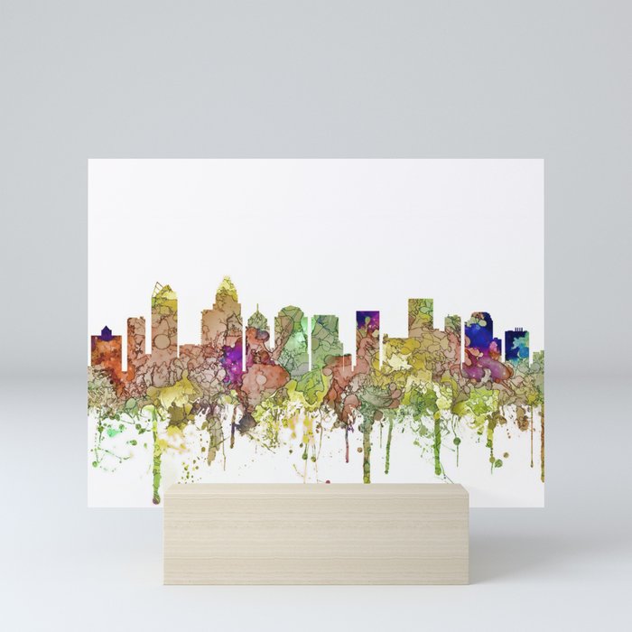 Charlotte, North Carolina Skyline SG - Faded Glory Mini Art Print